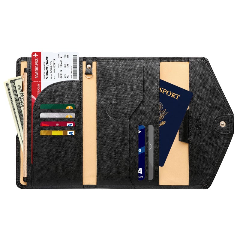 ZOPPEN Multi-purpose Rfid Blocking Travel Passport Wallet (Ver.4) Tri-fold Document Organizer Holder  24 Orange - Image 3